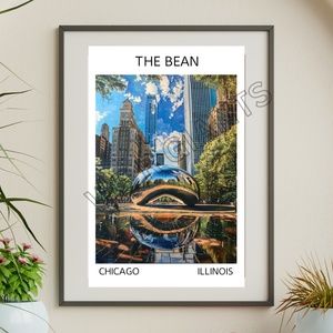Chicago Bean 11x17 Print Bean in the City Wall Decor